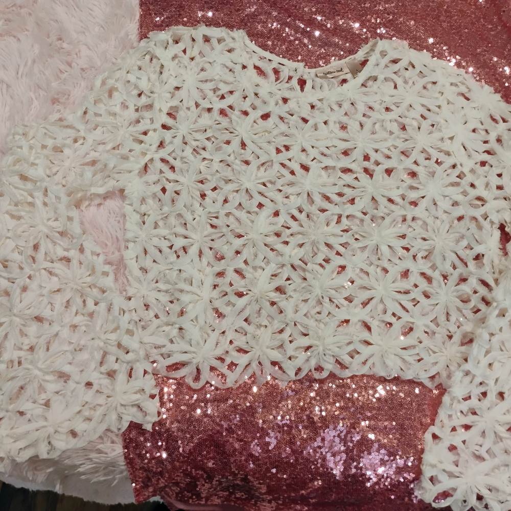 White Crochet Floral Top